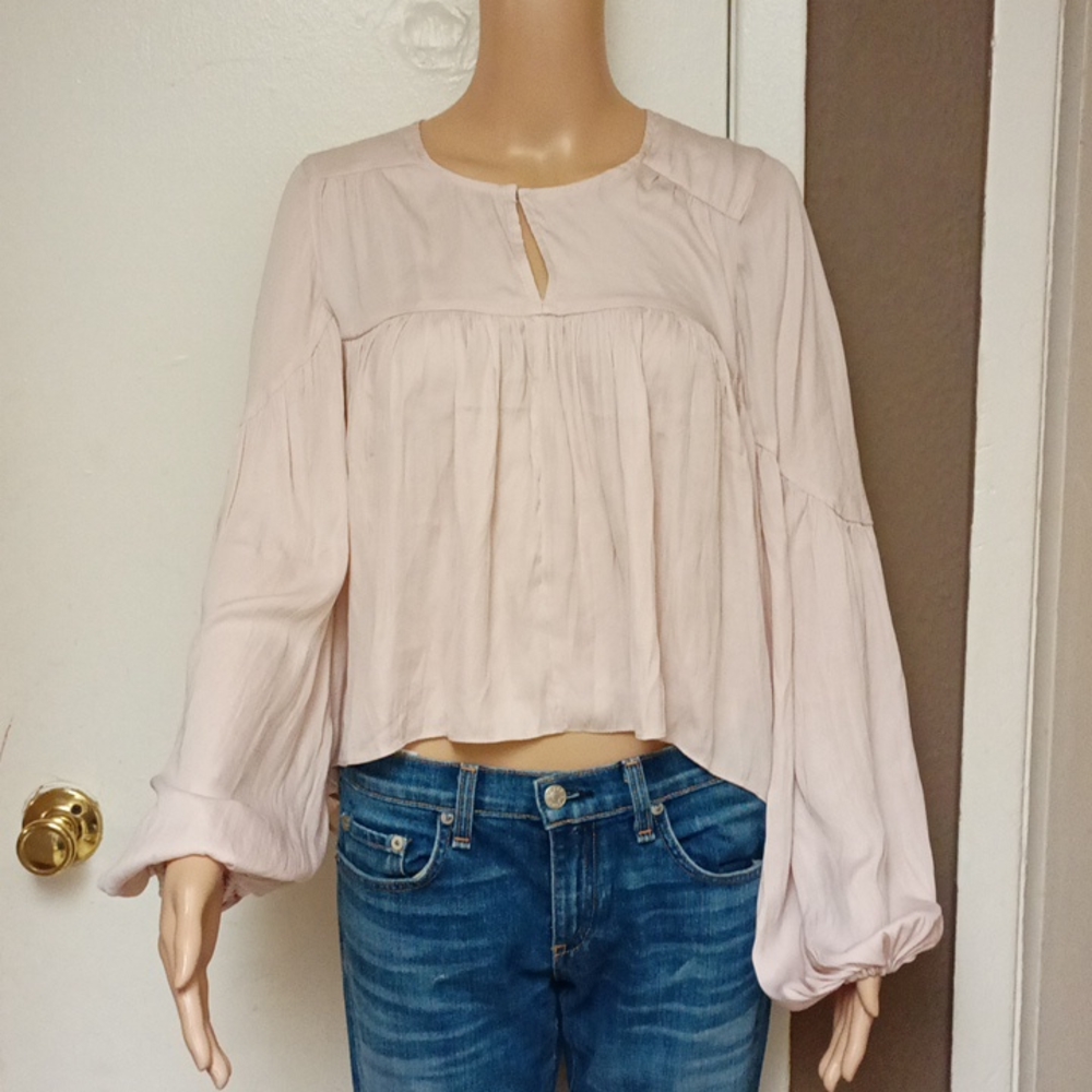 Mustard Seed Balloon Sleeve Blouse
